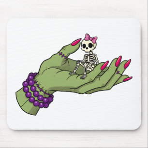 Bride of Frankenstein Hand with Skeleton Bow   Got Mouse Pad