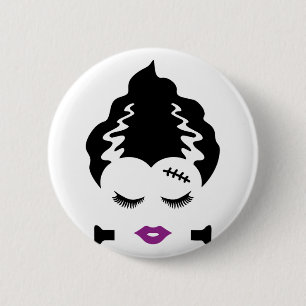 Bride Of Frankenstein Monster Halloween Costume 1  2 Inch Round Button