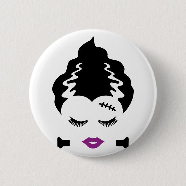 Bride Of Frankenstein Monster Halloween Costume 1  2 Inch Round Button (Front)