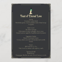 Bride of Frankenstein Wedding Menu | Gothic