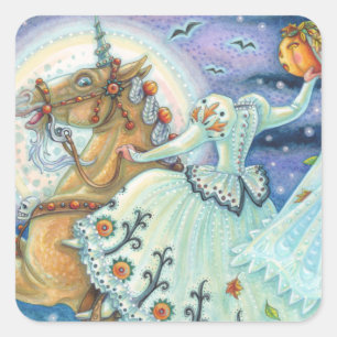 BRIDE OF SLEEPY HOLLOW, UNICORN STICKERS SHEET Squ