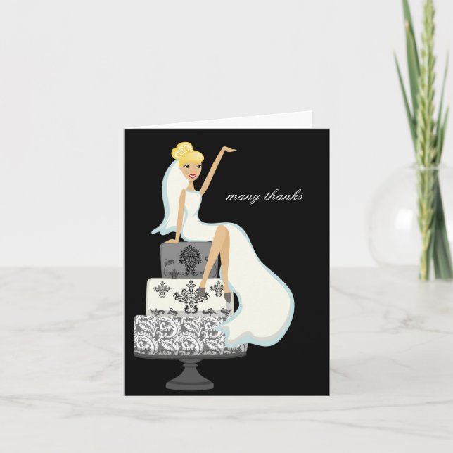 Bride On A Wedding Cake Thank You Notes (Front)