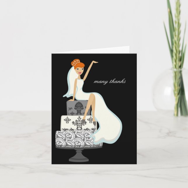 Bride On A Wedding Cake Thank You Notes (Front)