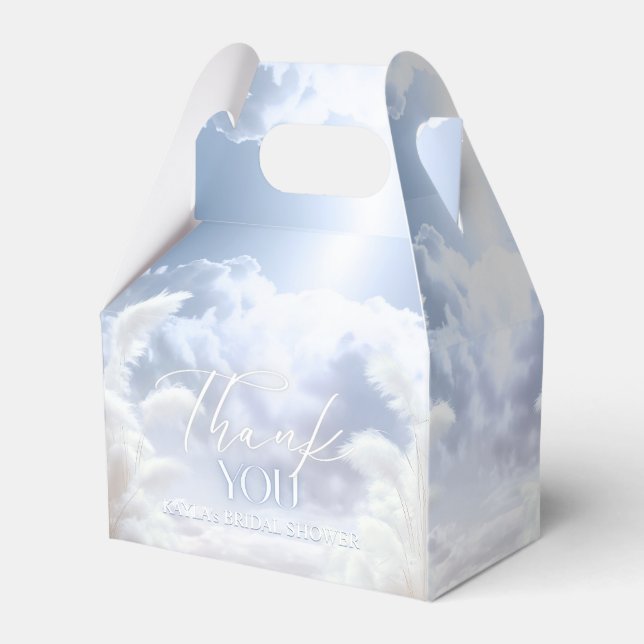 Bride On Cloud Nine 9 Pampas Bridal Shower Favor Box (Front Side)