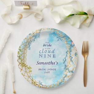 Bride On Cloud Nine Rococo Revival Bridal Shower Paper Plate