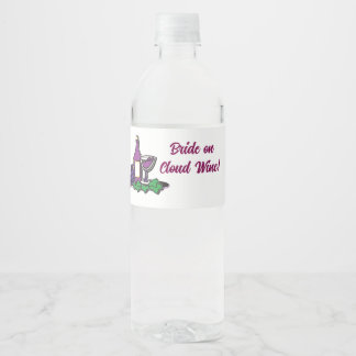Bride on Cloud Wine! Water Bottle Label
