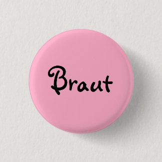 Bride on pink 1 inch round button