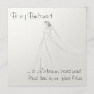 Bride On White Satin Invitation