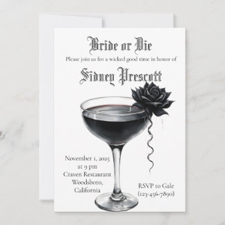 “Bride or Die” Bachelorette Party Invitation | Got