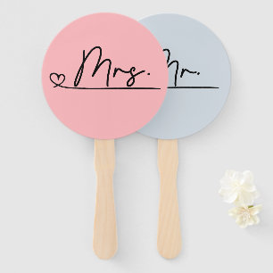 Bride or Groom Mr Mrs Wedding Game Hand Fan