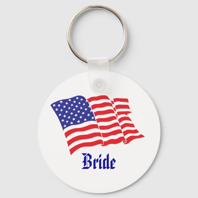 Bride Patriotic Wedding Keychain (Front)