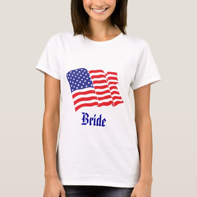 Bride Patriotic Wedding T-Shirt (Front)