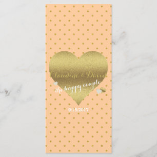 BRIDE Peach & Gold Bridal Party Ceremony Wedding Program