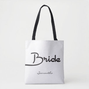 Bride, Personalized Name, Script Tote Bag