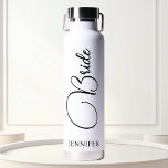 Bride Personalized Script Wedding  Water Bottle<br><div class="desc">This design may be personalized in the area provided by changing the photo and/or text. Or it can be customized by clicking Personalize this Template and then choosing the click to customize further option and delete or change the colour of the background, add text, change the text colour or style,...</div>