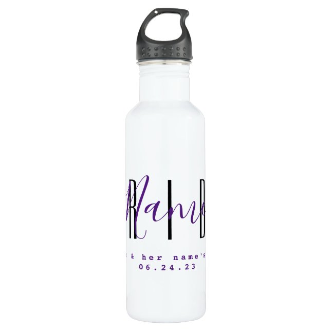 Bride Personalized Water Bottle HAMbyWG (Front)