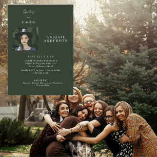 Bride Photo Green Spoiling our Bride-to-be Shower Invitation