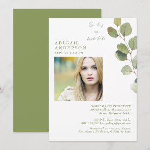 Bride Photo Green Spoiling our Bride-to-be Shower  Invitation