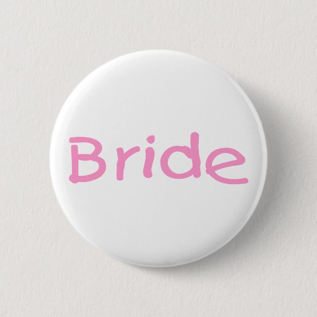 Bride (Pink) 2 Inch Round Button (Front)