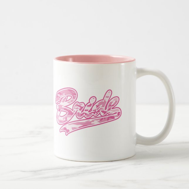 Bride Pink Camouflage Two-Tone Coffee Mug (Right)