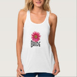 Bride Pink Gerbera Daisy Wedding Tank Top<br><div class="desc">A bright pink gerbera daisy to match your wedding.  Customize with any text.  For the Bride,  Groom and the entire wedding party.</div>
