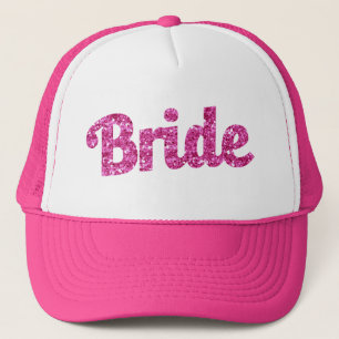 Bride Pink Glitter hat