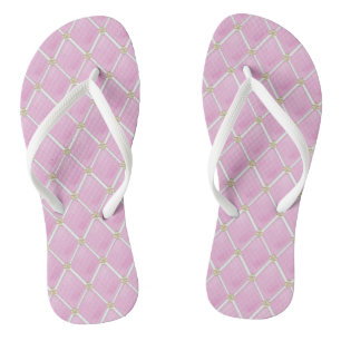 BRIDE Pink Paris Theme Bridal Party Flip Flops