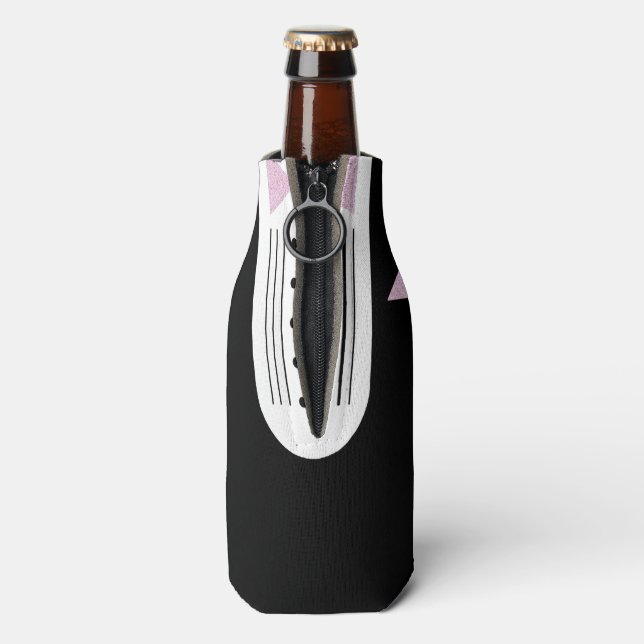 BRIDE Pink Wedding Bridal Party Be My Groomsman Bottle Cooler (Bottle Back)