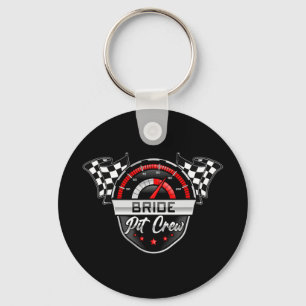 Bride Pit Crew Race Car Birthday Party Matching Fa Keychain