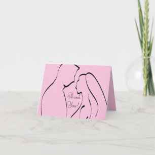 Bride pliée et Carte de remerciements rose