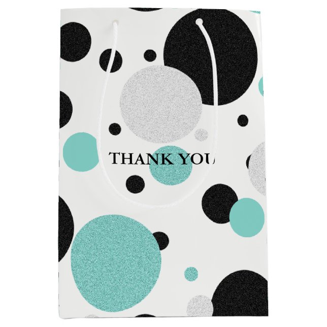 BRIDE Polka Dot Wedding Shower Sprinkle Party Medium Gift Bag (Front)