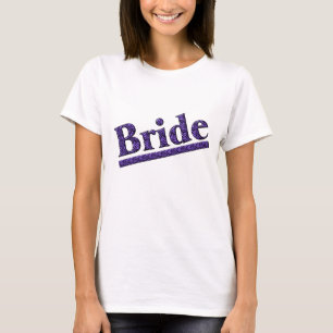 Bride Purple Zebra Print Wedding Party T-Shirt