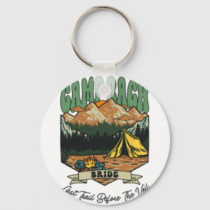 Bride Retro Camp Bach Party Camping Bachelorette 2 Keychain