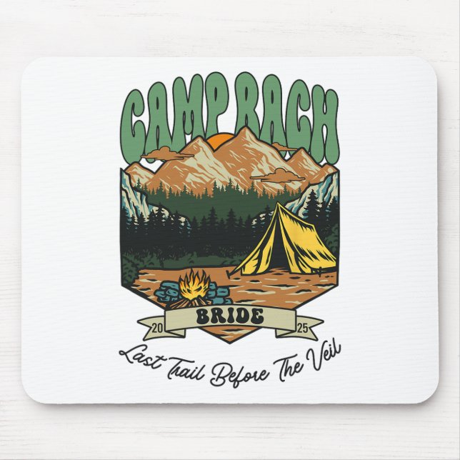 Bride Retro Camp Bach Party Camping Bachelorette 2 Mouse Pad (Front)