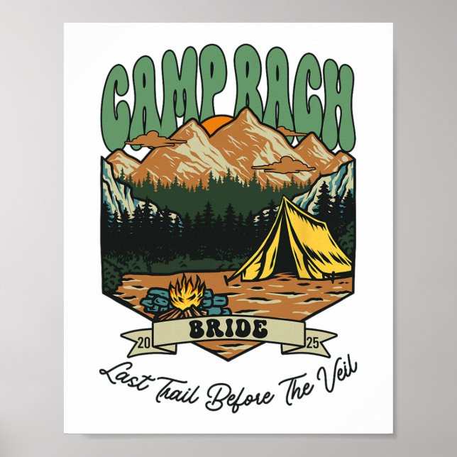 Bride Retro Camp Bach Party Camping Bachelorette 2 Poster (Front)