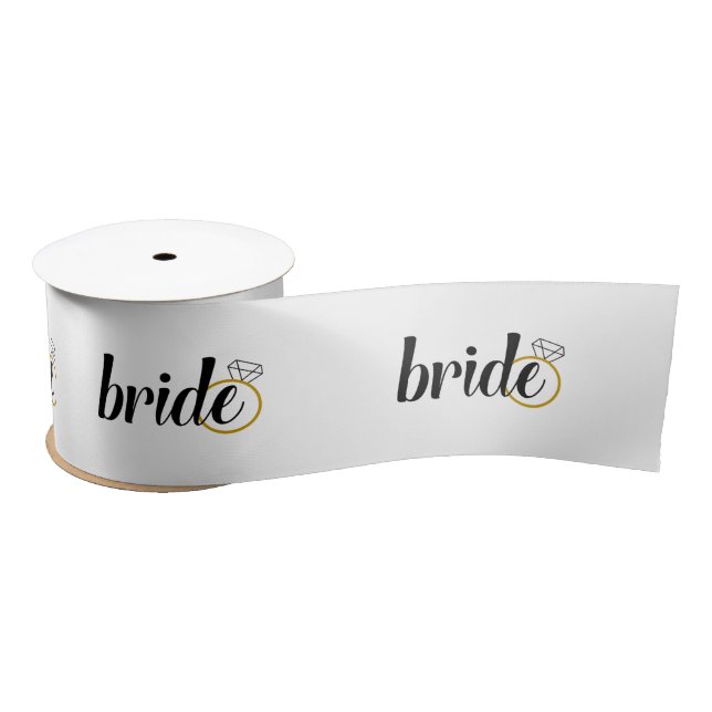 Bride Ribbon - Bridal Shower, Engagement, Wedding Satin Ribbon (Spool)