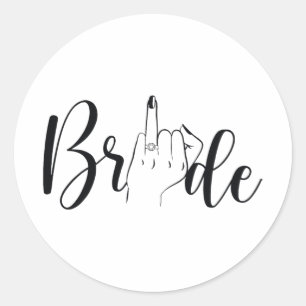 Bride Ring Finger Wedding Classic Round Sticker