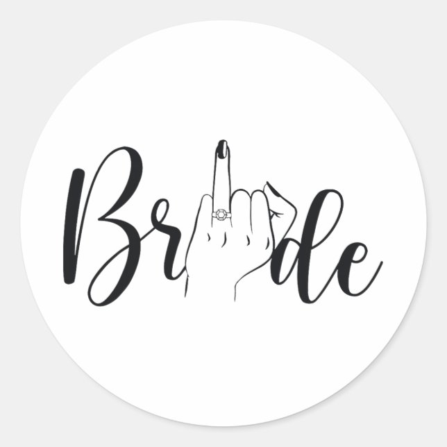 Bride Ring Finger Wedding  Classic Round Sticker (Front)