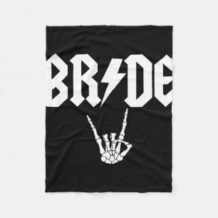 Bride Rock N Roll Gothic Halloween Bachelorette Pa Fleece Blanket