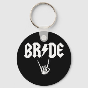 Bride Rock N Roll Gothic Halloween Bachelorette Pa Keychain