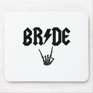 Bride Rock N Roll Skeleton Hand Halloween Bachelor Mouse Pad