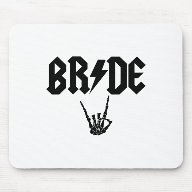 Bride Rock N Roll Skeleton Hand Halloween Bachelor Mouse Pad (Front)