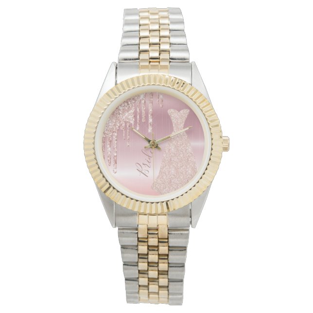 Bride rose gold dress name watch (Front)