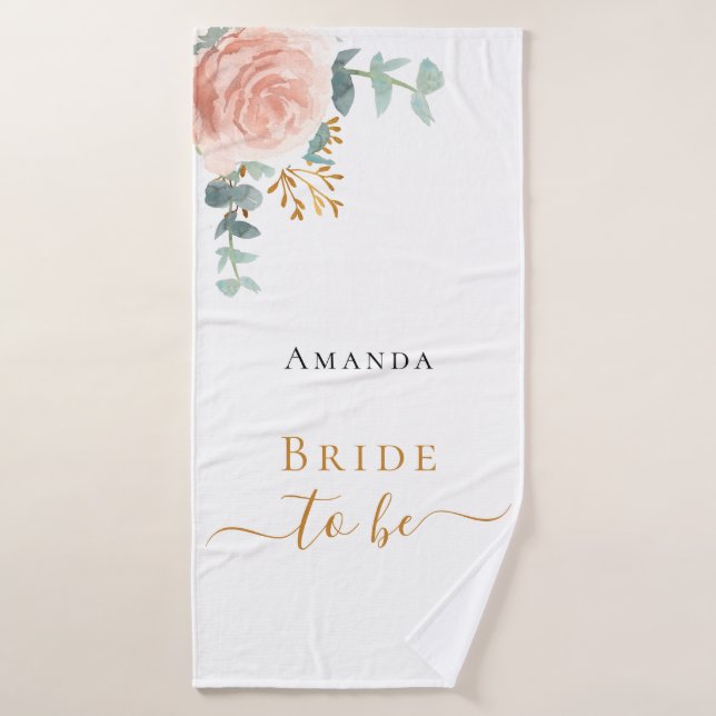 Bride rose or floral eucalyptus bachelorette (Serviette de bain)
