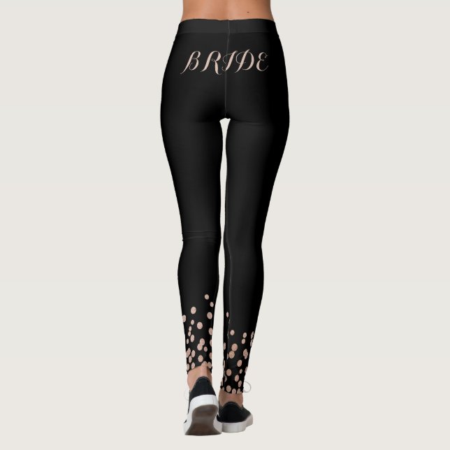 Bride Rose Parties scintillant or Leggings noirs (Dos)