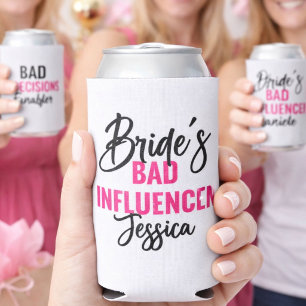 Bride’s Bad Influence Custom Bachelorette Party Seltzer Can Cooler