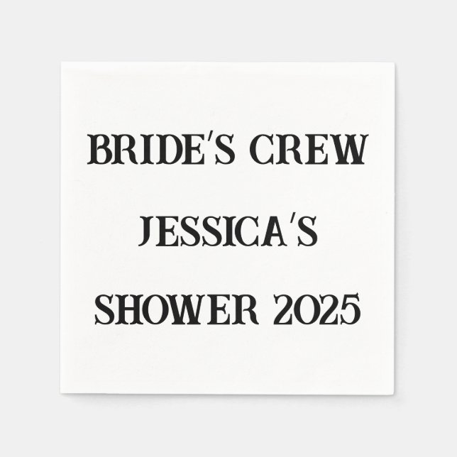 Bride’s Crew Custom Napkins – Bridal Shower 2025 (Front)