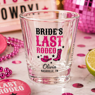 Bride’s Last Rodeo Western Bachelorette Favor Shot Glass