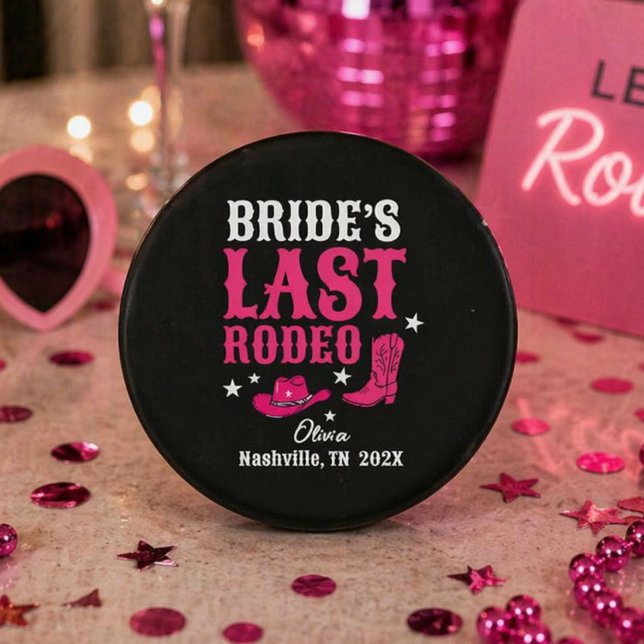 Bride’s Last Rodeo Western Bachelorette Party 1 Inch Round Button (Creator Uploaded)