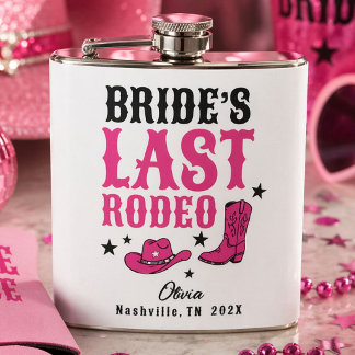 Bride’s Last Rodeo Western Bachelorette Party Hip Flask